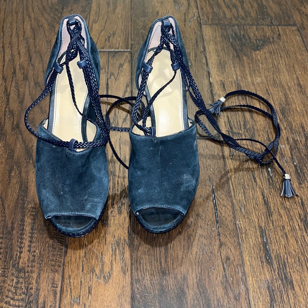 Michael Kors basting wedge lace up platform